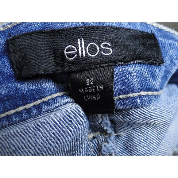 Ellos Cut Off Jean Shorts Womens Size 32 Button Fly  Distressed Stretch - Picture 3 of 4